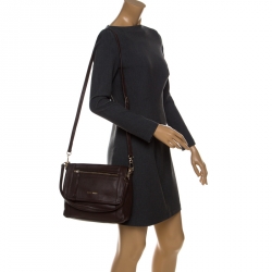 Pre Owned Cole Haan Brown Leather Flap Crossbody Bag