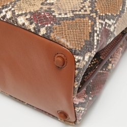 Cole Haan Multicolor Python Embossed and Leather Grand Ambition Bucket Bag