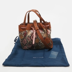 Cole Haan Multicolor Python Embossed and Leather Grand Ambition Bucket Bag