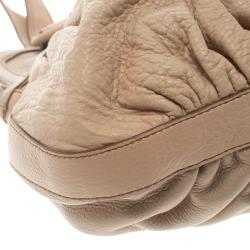 Pre Owned Cole Haan Blush Pink Leather Village Ruched Satchel