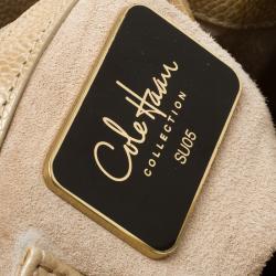 Pre Owned Cole Haan Beige Woven Leather Tote