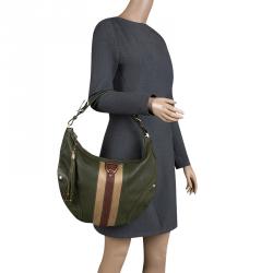 Pre Owned Cole Haan Green Leather Hobo