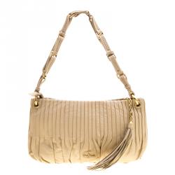 Cole Haan Beige Leather Amalfi Shoulder Bag