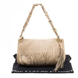 Cole Haan Beige Leather Amalfi Shoulder Bag