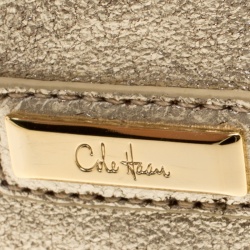 Pre Owned Cole Hann Brown/Gold Leather Reversible Tote