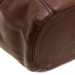 Pre Owned Cole Hann Brown/Gold Leather Reversible Tote