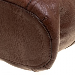 Pre Owned Cole Hann Brown/Gold Leather Reversible Tote