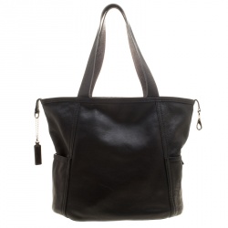 Cole Hann Metallic Grey Leather Reversible Tote