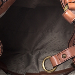 Pre Owned Cole Haan Brown Woven Leather Satchel