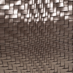 Pre Owned Cole Haan Metallic Silver Woven Leather Triangle Shoulder Bag