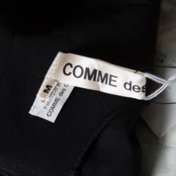 Pre Owned Commes des Garcons Black Wool Ruffled Raw Edged Detail Sheath Dress M