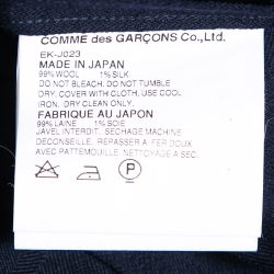 Pre Owned Comme des Garcons Navy Blue Side Slit Distressed Asymmetrical Jacket S