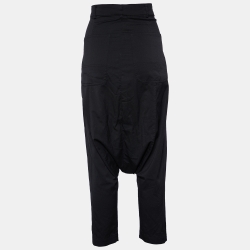Pre Owned Comme des Garcons Black Wool Blend Drop Crotch Trousers M