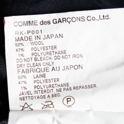 Pre Owned Comme des Garcons Black Wool Blend Drop Crotch Trousers M