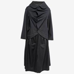 Black Wool Collared Long Coat