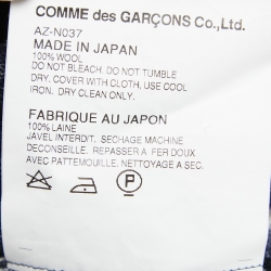 Comme des Garcons Navy Blue Polka-Dot Wool Cardigan S