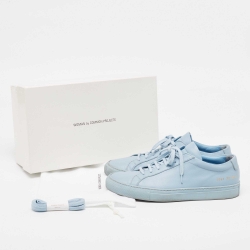 Common Projects Blue Leather Low Top Sneakers Size 39