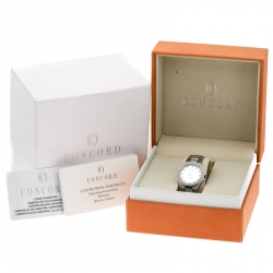 Pre Owned Concord Mother of Pearl Stainless Steel Diamond Mariner 14 E6 1850.1 S Women's Wristwatch 30 mm