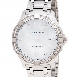 Concord Mother of Pearl Stainless Steel Diamonds Saratoga 02.3.14.1060S Women's Wristwatch 31 mm