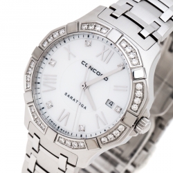 Concord Mother of Pearl Stainless Steel Diamonds Saratoga 02.3.14.1060S Women's Wristwatch 31 mm