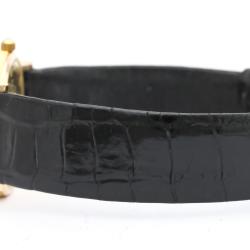 Pre Owned Corum 18K Yellow Gold and Leather Coin Watch Quartz Women's Wristwatch 28MM