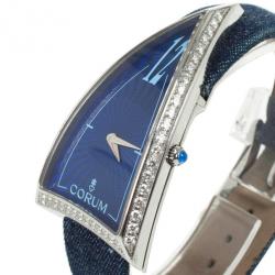 Pre Owned Corum Limited Edition Burj Al Arab Diamond 18 K White Gold Womens Wristwatch 29 MM