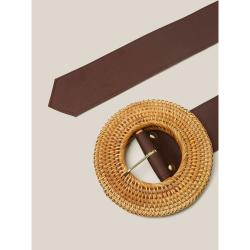 Cult Gaia Brown Gemma Large Woven Buckle Belt  XS/S