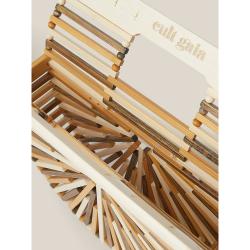 Cult Gaia Brown Tonal Wood Mini Arc Bag