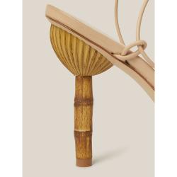 Cult Gaia Neutral Soleil Ankle-Tie Leather Sandals Size IT 39