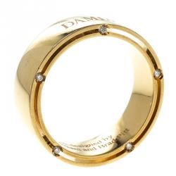 Damiani co-designed by Brad Pitt Diamond 18k Yellow Gold Band Ring Size 61