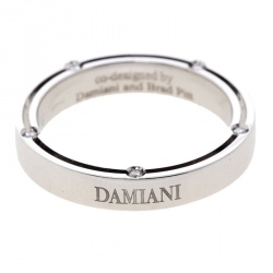 Damiani & Brad Pitt Diamond 18k White Gold Wedding Band Ring Size 58