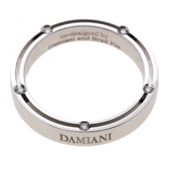 Damiani & Brad Pitt Diamond 18k White Gold Wedding Band Ring Size 58