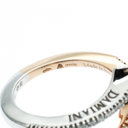 Damiani Eden Diamond Two Tone 18k Gold Open Ring Size 55