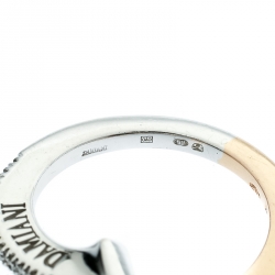 Damiani Eden Diamond Two Tone 18k Gold Open Ring Size 55
