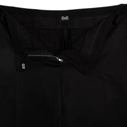 Pre Owned D&amp;G Black Cotton Wool Trousers L