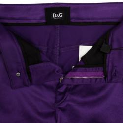 Pre Owned D&G Purple Satin Jeans L