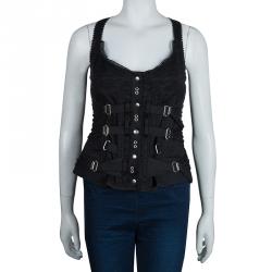 Pre Owned D&G Black Sleeveless Corset Top L