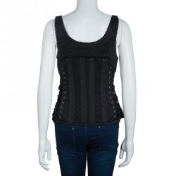 Pre Owned D&G Black Sleeveless Corset Top L