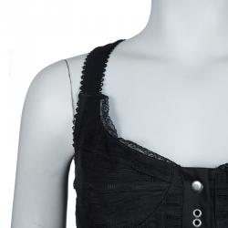 Pre Owned D&G Black Sleeveless Corset Top L