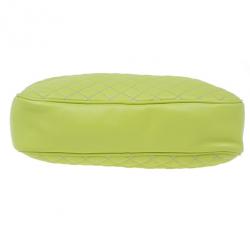 Pre Owned D&G Green Leather Quilted Lily Glam Zip Top Shoulder Bag