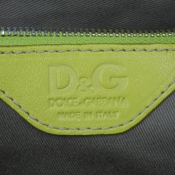 Pre Owned D&G Green Leather Quilted Lily Glam Zip Top Shoulder Bag