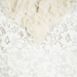 Pre Owned D&G Cream Lace Ruffle Trim Blouse M