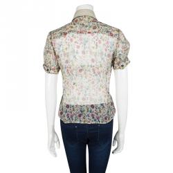 Pre Owned D&G Beige Floral Printed Short Sleeve Shirt S