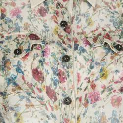 Pre Owned D&G Beige Floral Printed Short Sleeve Shirt S
