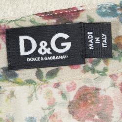 Pre Owned D&G Beige Floral Printed Short Sleeve Shirt S