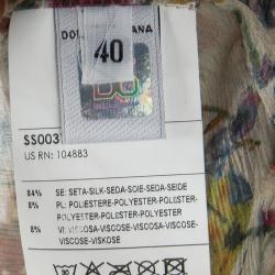 Pre Owned D&G Beige Floral Printed Short Sleeve Shirt S