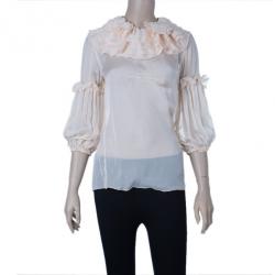 Pre Owned D and G Light Pink Ruffled Blouse S