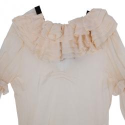 Pre Owned D and G Light Pink Ruffled Blouse S