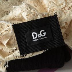 Pre Owned D&G Pale Yellow Floral Lace Sleeveless Top S