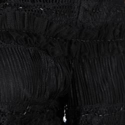 Pre Owned D&G Black Cutout Lace Embellished Tie Detail Jacket S